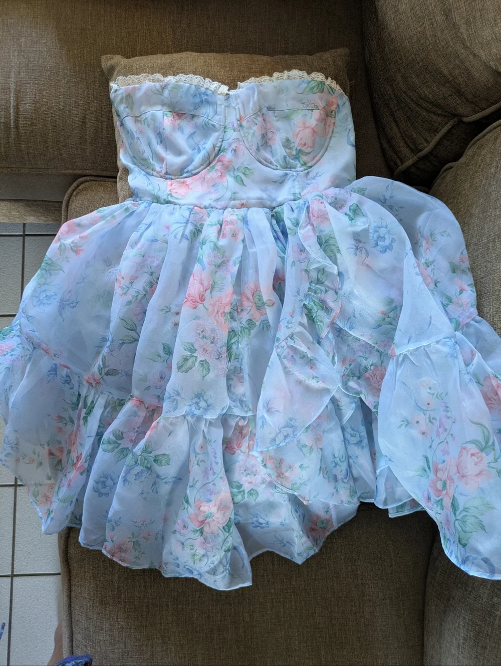 Selkie Light Blue Mrs Darcy Corset Dress (S) - Picture 1 of 3
